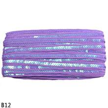 5米12毫米亮片丝带蕾丝花边面料适用于连衣裙手工DIY工艺蕾丝丝带面料服装缝纫用品 - 彩色 - 查看 20