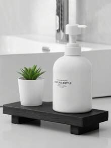 1pc 8.6 X 3.5 Inch Wooden Base Display Stand Rack, Suitable For Bathroom Kitchen Sink, Can Be Used As Soap Dish, Candle Holder, Plant Pot Tray, Farmhouse Decor For Bathroom And Kitchen - Multicolor - View 8