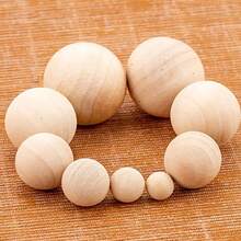 8-40毫米天然圆形木质散珠球，硬木工艺球，装饰性木质无孔球