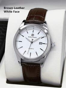 Pablo Raez 1pc Black Suit Cool Man Watch Fashion Casual Wristwatch For Man Stainless Steel Silver IPS Plated Case Luxury Black Soft & Comfortable Microfiber Leather Superior Sense Luminous Bar Scales Face With Date 50M Waterproof Top Brand New AAA Male Quartz Wristwatch Sports Elegant Clock Nice Business Gift For Friend Or Family Father Presents Fit For Daily Life/Work/Party Decorations Dress Watch Birthday Retro - one-size - View 14