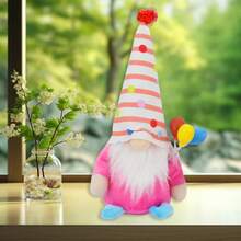 Decoraciones de gnomos de feliz cumpleaños, lindas muñecas escandinavas Nisse Tomte, recuerdos de fiesta de Pascua para el hogar - vistoso - Ver 3