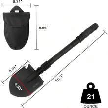 Iunio Camping Shovel,Shovel Folding, Portable, Multitool, Foldable Entrenching Tool, Collapsible Spade, For Backpacking, Trenching, Hiking, Survival, Car Emergency - 18.3in Basic E-tool - View 5