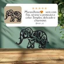 Quadro Vazado Elefante Decorativo Sala Escritório, quadro decorativo preto vazado MDF decoração