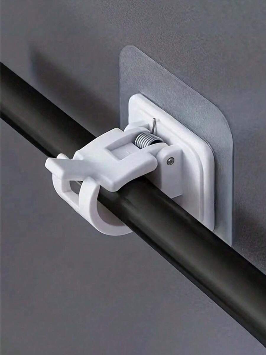 8/4/2件自粘式窗帘杆支架，可调节窗帘杆挂钩，可扩展窗帘杆夹，适用于家庭、客厅、卧室、厨房、浴室、酒店窗帘架