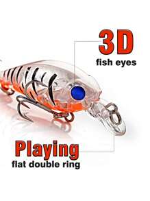 SOUGAYILANG Naluci de pescuit 4g 6 culori Momeală tare artificială Minnow cu ochi 3D, pentru Bas Somn Stiuca Biban Topwater Bass Momeală, Ideală pentru cadouri de obiecte de pescuit de apă dulce