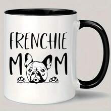 Ceramic French Bulldog Coffee Mug For Dog Lovers - Insulated Reusable Beverage Cup, Hand Wash Only - Suitable For Home And Office Use - Durable Ceramic Material - Đen - Xem 2