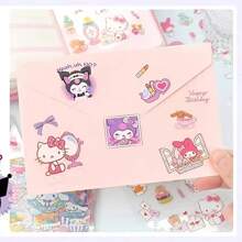 Sanrio 50 adesivi PET di Hello Kitty e amici Sanrio - Design di cartoni animati e animali impermeabili, collezione di adesivi unica, adatta per album di ritagli, progetti fai-da-te, borracce, forniture scolastiche, ritorno a scuola