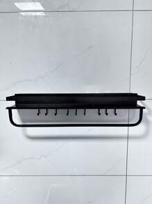 Küchen- und Badezimmer Aufbewahrungsregal, Material: Aluminiumlegierung, stabil und rostfrei, geeignet für Küche, Badezimmer, Balkon, platzsparend, zwei Montagemöglichkeiten, bohren nicht erforderlich