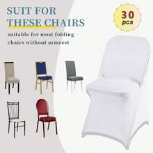 30/50/100pcs - Spandex Stretch Universal Slipcovers For Banquet, Party, Wedding Decor  Easy Clean, Reusable & Wrinkle-Free(White,Black)