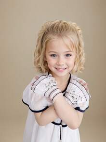 1 Pair Girl's & Adolescent's Deluxe Satin Bow Lace Hollow Cuff Floral Decor Detachable False Sleeve, White, Versatile, Fits With Sweaters, Long Sleeves, Princess Style, Performance, Wedding, Decorative Accessories For Clothes, Leg/Foot Covers - 1Pair - View 9