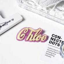 1pc Customizable Acrylic Brooch, Name Customization, Double-Layer Glitter Color Combo, Clothing/Bag Accessory, Mother's Day Gift, Suitable For Family, Friends, Lover