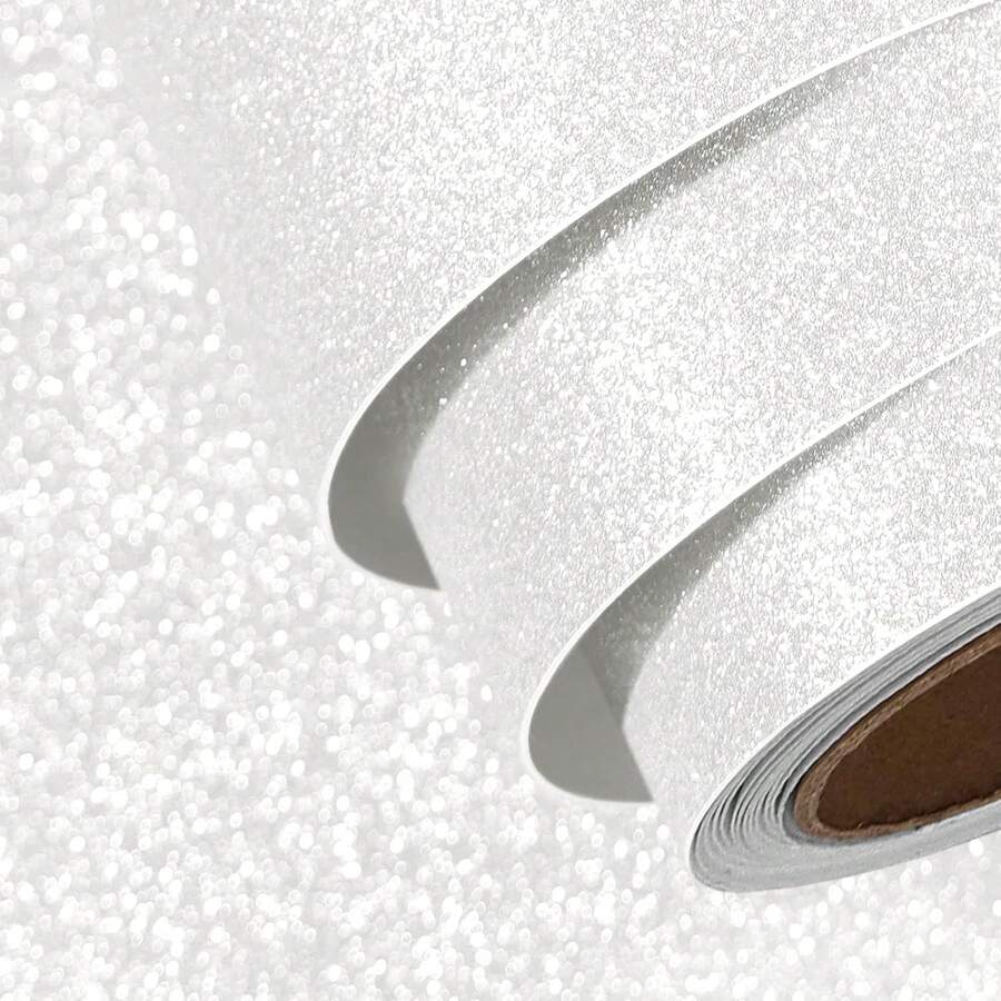 1 卷银白色闪亮自粘防水美观壁纸，可立即撕下，适用于厨房台面、橱柜表面、桌面、家具翻新派对装饰纸、卧室客厅学校墙面、家居装饰墙贴 DIY 易于安装和移除的墙贴和壁纸 17.7 英寸 X 196.8/118.1/39.3 英寸房间装饰墙纸浴室墙面装饰