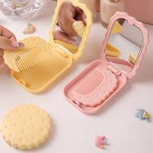 1 Peça Mini Espelho Cosmético de Cookie Realista, Espelho Redondo Dobrável Fofo e Portátil