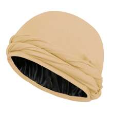 Unisex Solid Color Double-Layered Turban With Braided Design - Versatile Fashion Headwear For Casual Comfort, Soft & Breathable Daily Wear Accessory