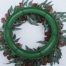 2/4/6pcs Christmas Wreath Material, Green Artificial Wreath Accessories, Christmas Ring Accessories, Suitable For DIY Holiday Wreath Decoration Accessories