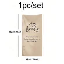 1pc Happy Birthday Letter Banner Cloth, Party Hanging Decoration Flag, Background Wall, Event Prop, Size: 35.43 Inches * 17.71 Inches - Black - View 3