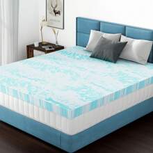 Cooling Gel Memory Foam Mattress Topper - Pressure Relief & Back Pain Support - Ventilated Design With CertiPUR-US Certified Foam (Twin/Twin XL/Full/Queen/King)