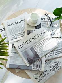 2Pcs/Set Ins Style Simple Newspaper,English Newspaper Photography Props Fashion Clothing Home Decor Food Photography Background Props,Perfect For Decorating Rooms And Bedrooms,Room Decor,Fall Decor