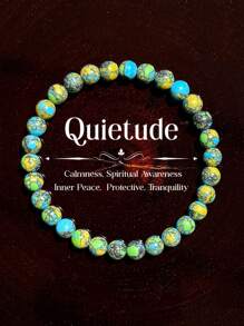 1 pulseira de contas turquesa estilo boho retrô, joia de pedra natural para homens e mulheres, presente de paz e tranquilidade para feriados