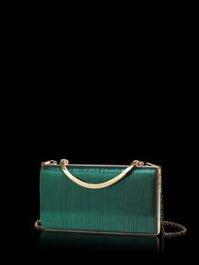 Ladies' Diamond Jewelry Sparkling Luxury Diamond Jewelry Set Sparkling Necklace Earrings Bracelet Set Personalized Satin Silk Box Bag Handbag Fashion Banquet Bag Handheld Banquet Bag Handheld Wallet Elegant Handheld Banquet Bag Ladies' Ball Handbag Ladies' Bridal Banquet Bag Ball Handbag Metal Chain Handbag Wedding Party Handbag Cocktail Party Wedding New Wallet Banquet Bag - Green - View 7