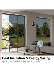 1 rulle med svart privat fönsterfilm, 100 % UV-blockerande & totalt mörkläggningsskydd, Anti-nyfikna ögon Statisk klamra för hem/kontor/kök - Värmebeständig & splittringssäker - Svart - Visa 7