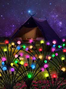 Solar Garden Lights, 1/2Pcs Starburst Swaying Light - Swaying When Wind Blows, Solar Lights Outdoor Decorative, Color Changing RGB Light For Yard Patio Pathway Decoration