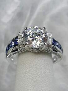 1 PC Fashion Cubic Zirconia Ring For Women For Wedding Engagement Party Jewelry Valentine's Day Gift