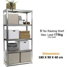 Heavy Duty 5 Tier Racking Shelf Garage Shelving Storage Shelves Unit 180x90x40cm (2) - 2 - View 5