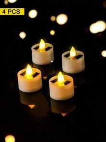 4/6/12 件太阳能茶蜡烛灯，防水闪烁无焰蜡烛灯带光传感器，可充电，适用于户外派对、花园、家居装饰 - 暖光 - 查看 10