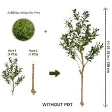 1pc 65-200cm Large Artificial Olive Plant Tree Branches Fake Green Faux Plant Plastic Leaves Ornamental Indoor Outdoor Artificial Plant For Home Garden Hotel Office Party Room Decor