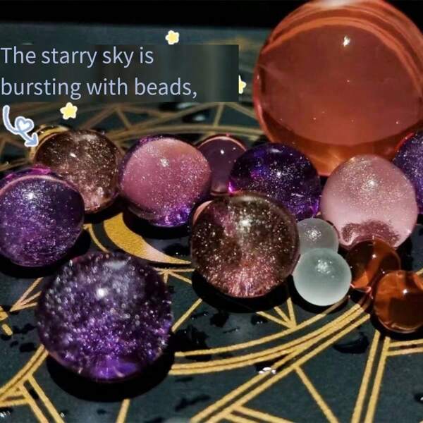 500pcs/1000pcs,Big Starry Sky Soaked Water Beads, Absorb Water Beads, Soaked Water Beads, Water Elves, Vase/Planting Fillers, DIY Decorative Fraud Fillers, Water Marble Beads, Water Gel Bead For Vase Filler, Wedding Centerpiece, Christmas Decorations, Festival Floral Decoration