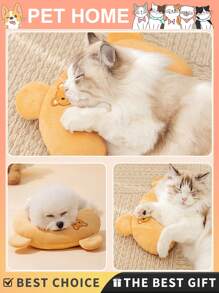 [3PCs] Cute Cartoon Embroidery U-Shaped Pet Pillow For Cats & Dogs Sleeping - Breathable 3D Sandwich Mesh Neck Support Pillow (10.6"X6.7"X2.4"/2.6oz) Calming Dog And Cat Pillow, Soft And Fluffy Dog Bed Pillow, U-Shaped Anxiety Relief Dog Neck Pillow