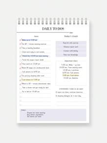6.5 X 9.8" 52 Sheets To Do List Notepad: With Multiple Functional Sections, Spiral Daily Planner Notebook, Task CheckList Organizer Agenda Pad For Work, Office School Supplies Back To School