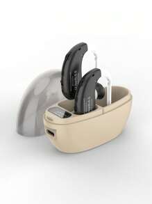 1 Pair Of Hearing-Aid Headphones-Charging Bin, Hearing Aid/Amplifier Suitable For The Elderly, Rechargeable Hearing Aid Suitable For The Elderly, The Best Hearing Aid Suitable For The Elderly With Noise Cancellation Function And Volume Control.