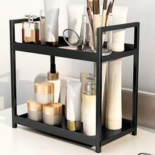 2-stufiger Desktop-Aufbewahrungsregal-Organizer, Kosmetik-Hautpflege-Regal-Organizer, Desktop-Aufbewahrungsregal für Küche Badezimmer Büro Wohnheim
