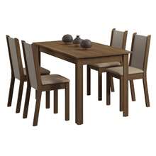 Juego de Comedor Madesa Bea 4 Sillas Color Marrón y Crema - Marrón y Crema - Ver 3