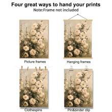 Set Of 1 Abstract Botanical Wall Art - Neutral Beige Rustic Floral Print,Modern Minimalist Canvas Painting For Home Decor,Vintage Wildflower Poster For Kitchen,Bedroom,Office,Unframed