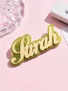 1pc Customizable Acrylic Brooch, Name Customization, Double-Layer Glitter Color Combo, Clothing/Bag Accessory, Mother's Day Gift, Suitable For Family, Friends, Lover