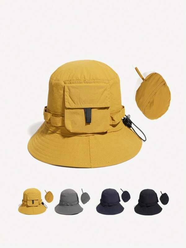 1 Stück faltbarer wasserdichter Outdoor Wandern Camping Fischerhut mit Tasche, schnelltrocknend, unisex