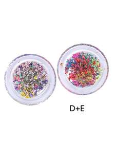 3D Flower Nail Art Decoration 1/2Boxes Dried Flower Leaf Stickers Yellow Green Pink Blue Red Natural Floral Petals Charms Mixed Nail Decor Summer Manicure Accessories Nail Supplies Nails Nail Gems - Multicolor - View 14