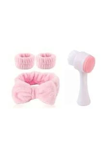 1/6-Piece Facial Cleansing Set, Deep Cleansing Beauty Spa Mask Brush Set, Soft Velvet Headband, Hair Tie Set, Gentle Scrub Brush, Silicone Detailing Facial Brush, Portable Skin Care Tool With Wash Bag For Women, Ideal Christmas Gift, Fragrance Free , No Power/Battery Required - Multicolor - View 14