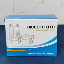 1pc - Home Kitchen Water Pre Filter, Splash Proof Ceramic Activated Carbon Direct Drinking Water Purifier, Ceramic Filter Element, Multifunctional Filter, Household Faucet Filter, Filtered Tap Water, Activated Carbon, Residual Chlorine Removal, Mixing Valve, Shower Head, Water Purifier