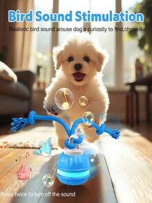 Automatic Rolling Dog Toy Ball With Rope, Smart Interactive Puppy Toy Touch Activation, Asymmetrical Movement And LED Lights, USB Rechargeable, Suitable For Indoor Training, Chewing And Tug-Of-War Play - Multicolor - View 5