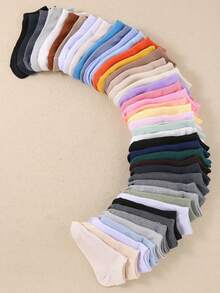 10 Pairs Of Random Children's Boat Socks Candy Color Random Color Boys And Girls Suitable For Daily Life Children's Sports Socks - Multicolor - View 3