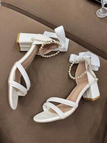 New Thick Heel High Heels For Teenage Girls, Summer Fashion Middle Heel Elegant Versatile Girls Dress Shoes