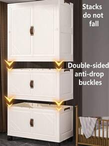 No Assembly Required Baby Simple Wardrobe, Children Clothes Storage Cabinet, Infant Plastic Closet, Bedroom Organizer