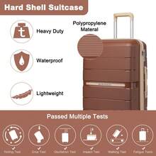 PP Hard Shell Luggage Set With 360° Spinner Wheels, TSA Lock And Telescopic Handle – Lightweight Cabin, Carry On And Check-In Suitcases In 20/24/28 Inch Sizes For Travel, Business Trips And Holidays, For Men, Women And Family Use - Brown - View 5
