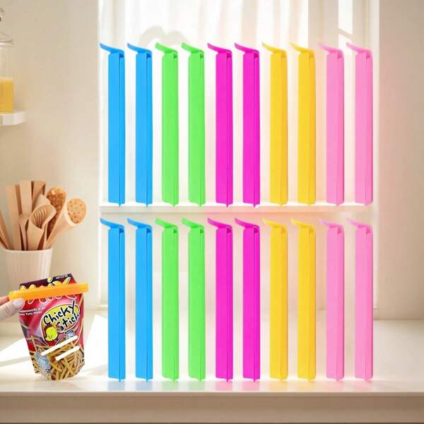 5/10/20pcs Plastic Food Bag Clips, Reusable Moisture And Dust Proof Sealing Clips For Snack Bags, Kitchen Storage Organizers And Accessories