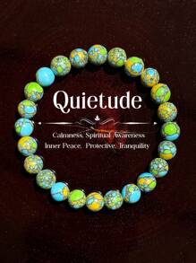 1 pulseira de contas turquesa estilo boho retrô, joia de pedra natural para homens e mulheres, presente de paz e tranquilidade para feriados