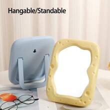 1 Peça Espelho de Maquiagem Minimalista Assimétrico em Formato de Queijo, Espelho de Toucador Grande para Dormitório de Estudante